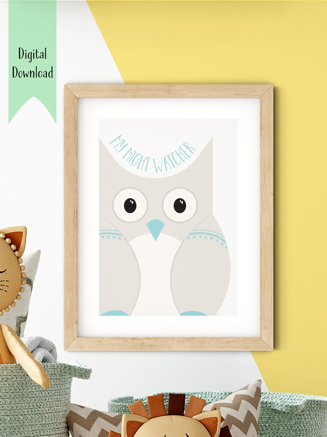 Owl Printable Poster, Owl Wall Art, Baby Room Decor, Nursery Wall Art ...