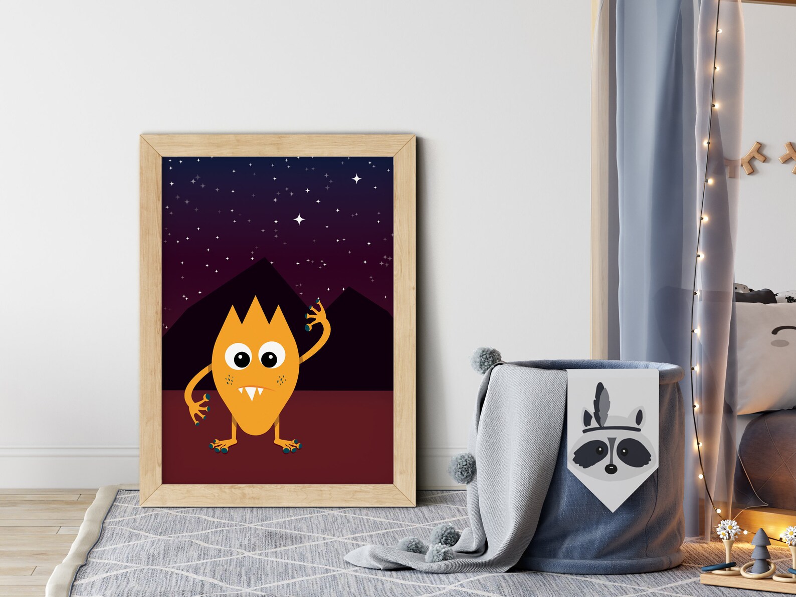 Funny Monster Print Monster Wall Art Decoración de Etsy España