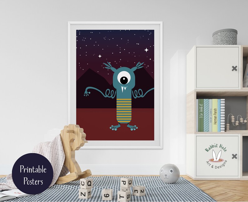 Monster Prints Monster Wall Art Monster Nursery Little Etsy