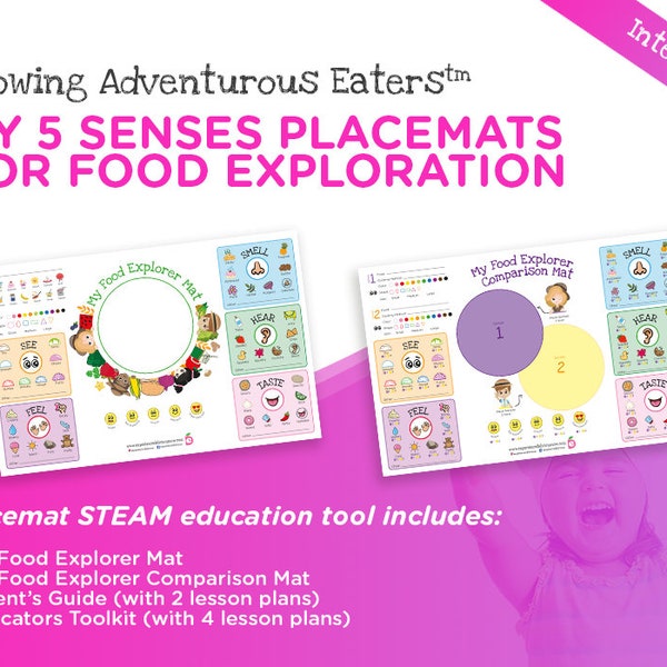 PARENTS BUNDLE Placemats for Kids, Five Senses, Picky Eater, STEAM, Teaching Resource, Activity for Kids, Science Teacher, Digital Download