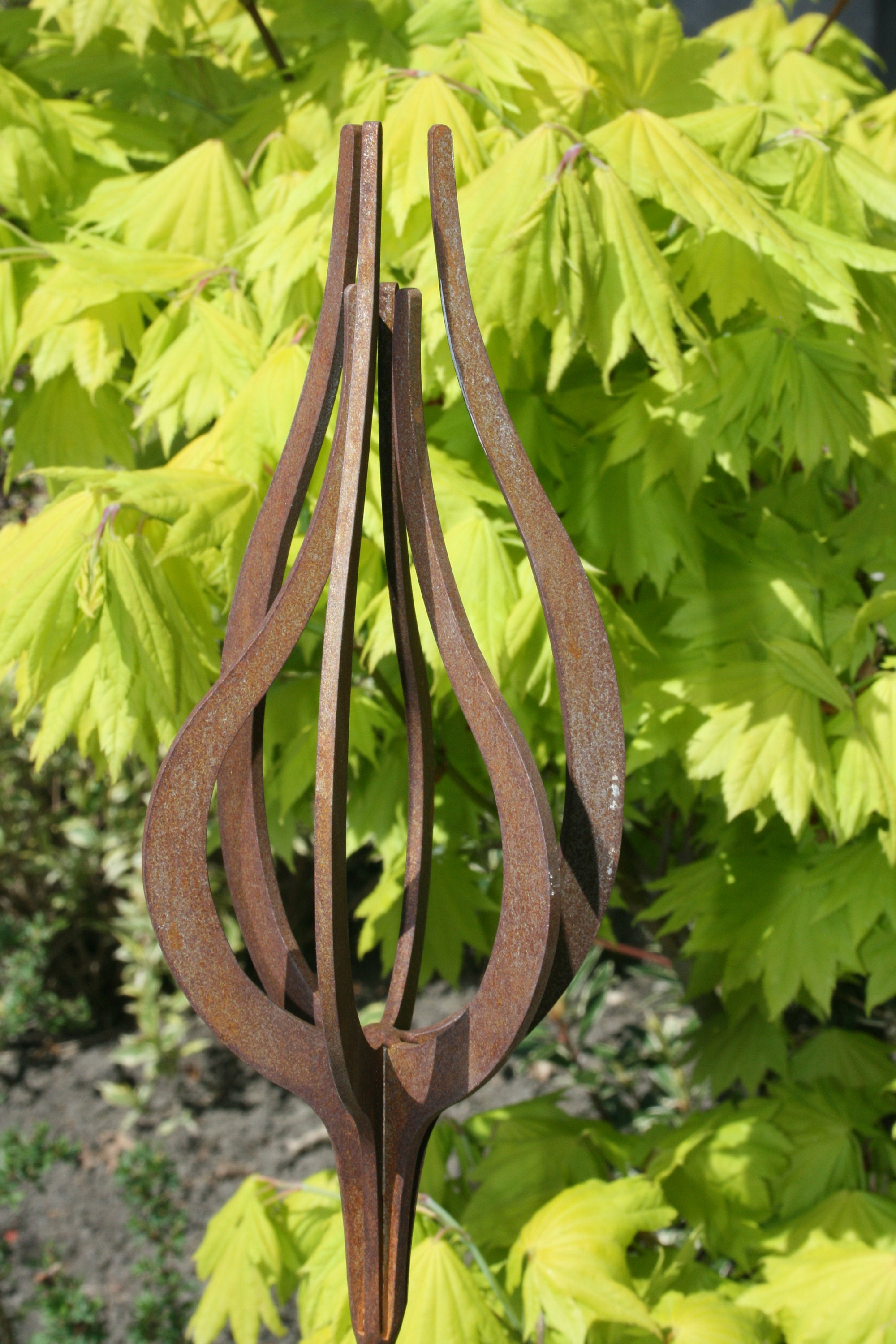 Rusted Metal Plant Support Rusted Garden Art Rusty Tulip Etsy UK