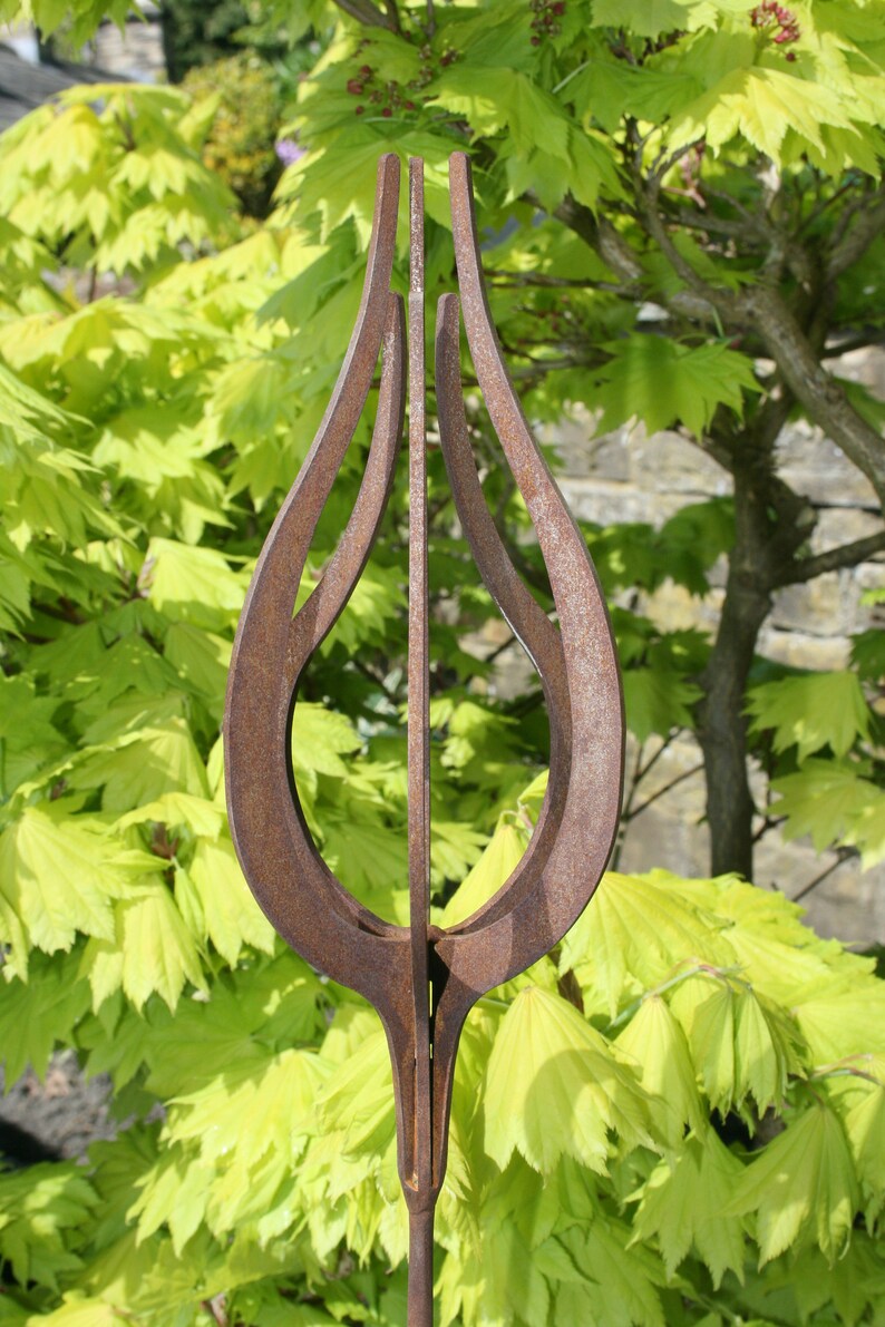 Rusted Metal Plant Support Rusted Garden Art Rusty Tulip Etsy UK