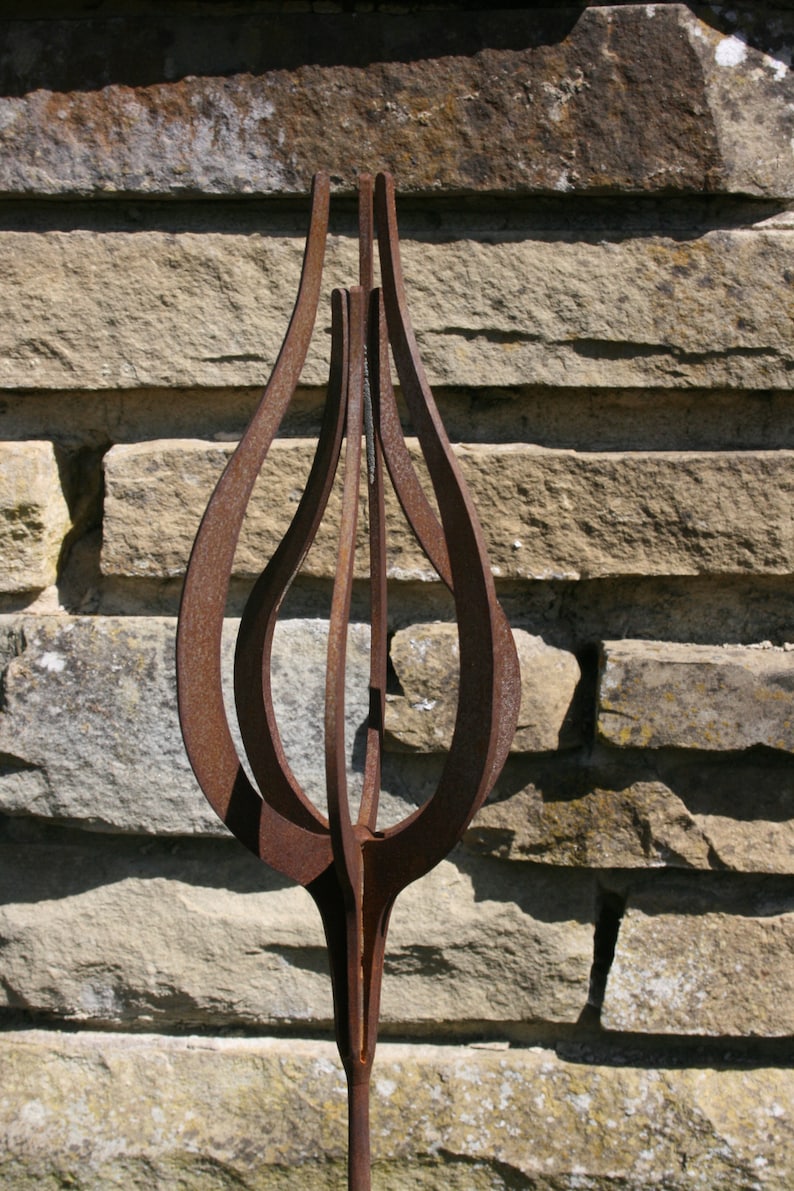 Rusted Metal Plant Support Rusted Garden Art Rusty Tulip Etsy Australia