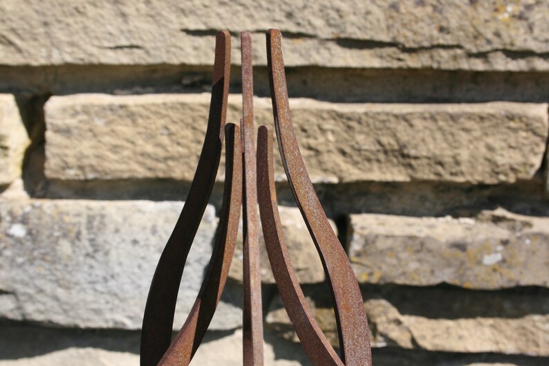 Rusted Metal Plant Support Rusted Garden Art Rusty Tulip Etsy Australia