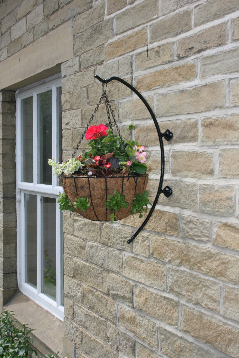 Hanging basket bracket Decorative hanging basket hanger Hand Etsy
