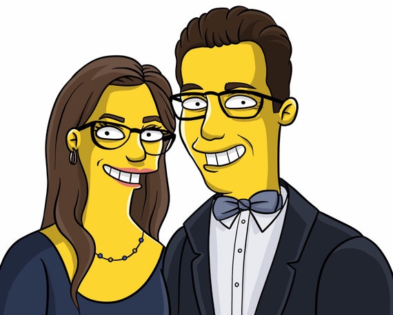 Shoulder Up No Background Simpsons Caricature Portrait Etsy