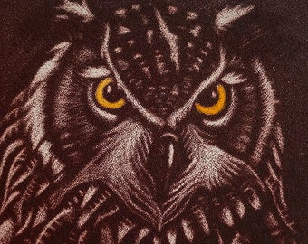 Owl Print - Fine Art Owl Print - Mezzotint - Francis Allwood Original Print