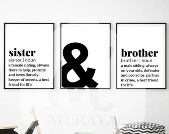 Sibling Wall Art Etsy
