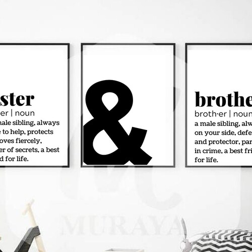 Little Brother Big Sister Printable Art Set of 3 Posters | Etsy