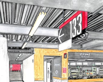 Block Entrance 133 - Arsenal Emirates Stadium - Islington Painted in Watercolour Series by Ruth Beck