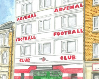 WEST STAND UPPER - Arsenal Stadium Highbury - Islington Painted in Watercolour Series by Ruth Beck