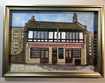 BANK OF FRIENDSHIP Pub - Islington Painted in Watercolour Series by Ruth Beck