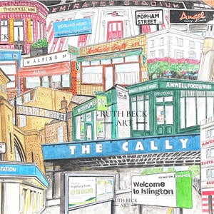 THE ANGEL COLLAGE Watercolour of Islington inspired by Louis Dunford Song proceeds go to The Kinsella Trust image 2