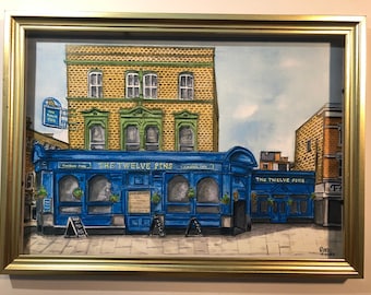 TWELVE PINS PUB - Islington Painted in Watercolour Series by Ruth Beck