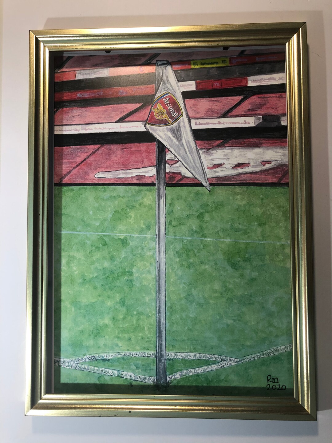 ARSENAL CORNER FLAG Islington Painted in Watercolour Series Etsy.de