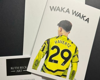 KAI HAVERTZ- ARSENAL - Waka Waka A5 Blank card & envelope