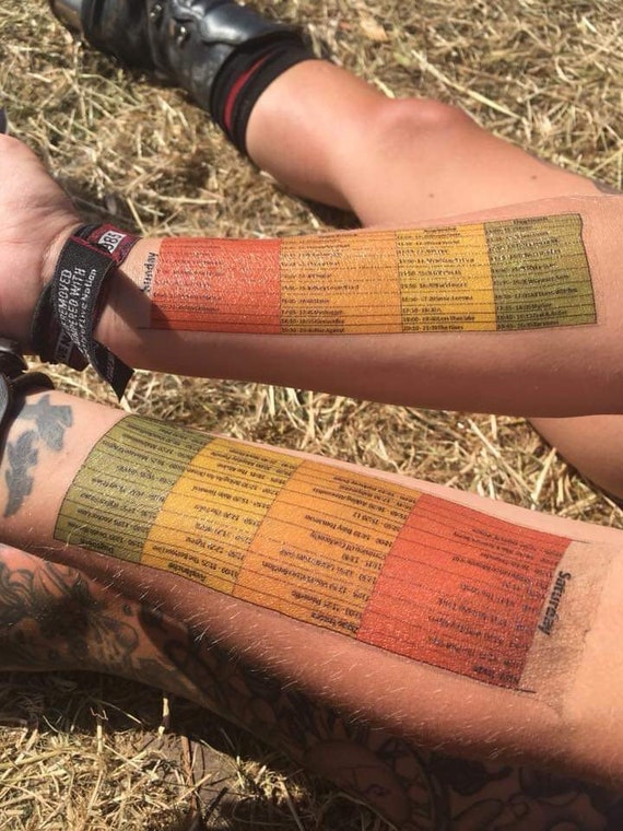 Festival Temporare Tattoo Band Zeitplan 4 Pack Etsy