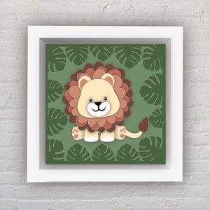 3D Layered Animal Lion SVG EPS PDF DXFFloral Multilayer Jungle tema para Cricut Silhouette Paper Cut