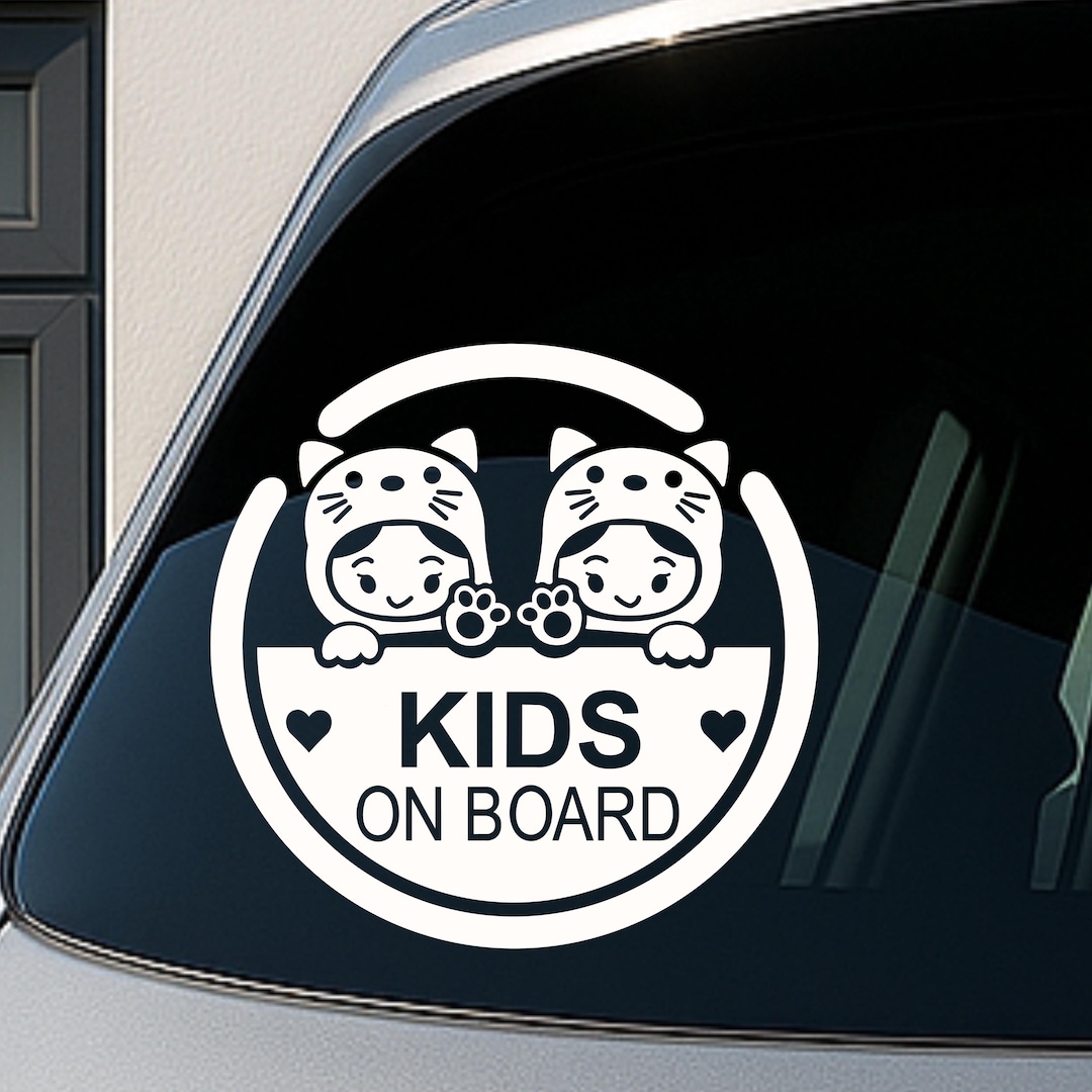 Cat Kids on Board Car Decal | Weatherproof Vinyl Sticker - Etsy UK