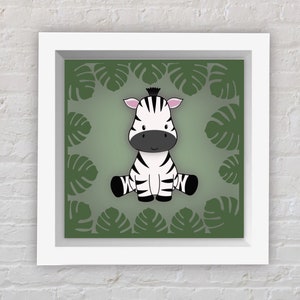 3D Layered Animal Zebra SVG EPS PDF DXFFloral Multilayer Jungle tema para Cricut Silhouette Paper Cut