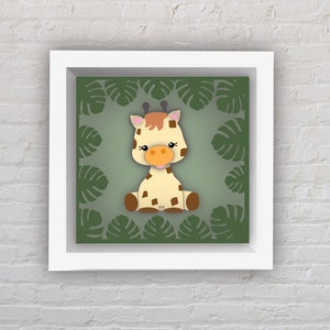 3D Layered Animal Giraffe SVG EPS PDF DXFFloral Multilayer Jungle tema para Cricut Silhouette Paper Cut