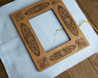 Small Embroidery Frame on Magnets, Custom Mill Hill Hoop, Sewing Magnitic Display, Needlework Tool