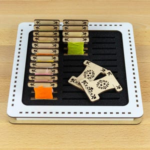 Borduurwerk Spoelhouder Standaard Met 33 Sleuven Houten Floss Organizer Voor Kruissteek Naaigaren Opslag Handgemaakte Craft Tool