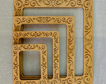 Personalized Wooden Magnet Frame for Embroidery and Stiching, Cross Stich Hoop on Magnets, Needlework Frame Set, Rustic Floral Photo Display
