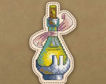 Kit for embroidery with thread based on plywood with a magnet | cross stitch embroidery