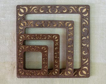 Custom Cross Stich Magnet Frames 4 sizes, Wooden Embroidery Frame Set with Stand, Square Stiching Hoop, Magnetic Photo Frame