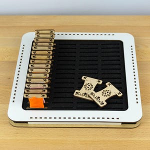 Organiseur de fil pour broderie, 60 emplacements, Support pour canette en bois, Rangement du fil dentaire pour point de croix, Fournitures créatives, Organiseur d'outils de couture