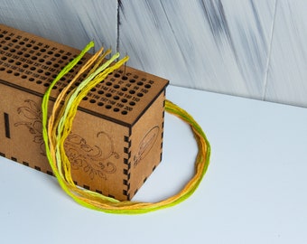 Custom Wooden Needle Organizer Box | 200 Slot Needle Holder for Embroidery Supplies | Personalized Needle Storage Box