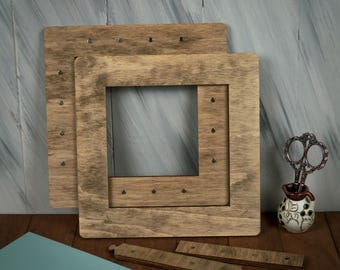 Adjustable Magnetic Embroidery Hoop – Walnut Finish Frame for Cross Stitch and Needlework