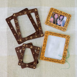 Custom Embroidery Hoop on Magnets, Wooden Magnet Hoop Frame, Personalized Meedlework Hoop Stand for Plastic and Paper Canvas, Photo Frame