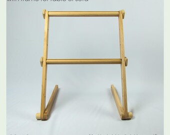 4 Présentoirs En Bois Pour Cerceau à Broder - Base 8x6x2 Cm, Fentes 1,2 Et 0,9 Cm - 5