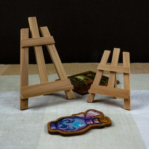 Cavalete pequeno de madeira, 3 tamanhos, cavalete pequeno para arte, suporte para fotos de mesa, suporte para placas de casamento, suporte para cartões de lugar, suporte de madeira para bordado