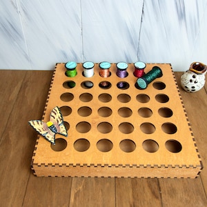 Wooden Thread Spool Holder Organizer for Sewing Room, Embroidery Bobbin Storage Rack, Craft Room Organizer, Gift For Sewer, Needlework Gift