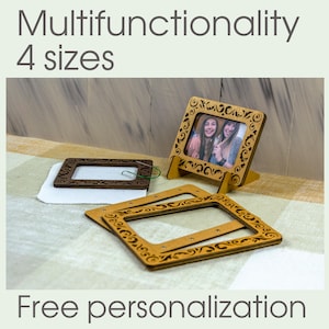 Personalized Wooden Magnet Frame for Embroidery and Stiching, Cross Stich Hoop on Magnets, Needlework Frame Set, Rustic Photo Frame