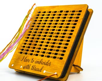 Wooden Needle Minder | Desktop Embroidery Organizer | Compact Needle Holder for Cross Stitch and Embroidery