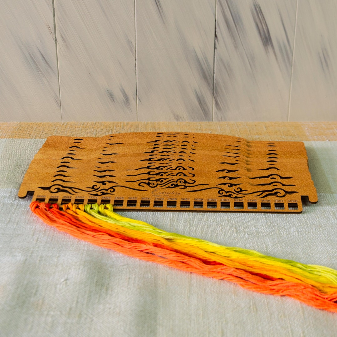 Wooden Embroidery Organizer, DMC Floss & Thread Storage for Cross ...