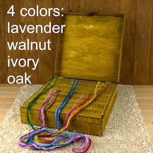 Wooden Sewing Box and Needle Cushion – Handmade Embroidery Organizer with Custom Engraving
