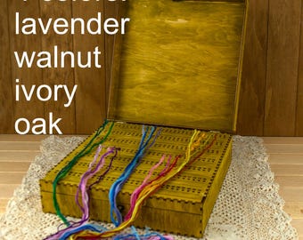 Wooden Sewing Box and Needle Cushion – Handmade Embroidery Organizer with Custom Engraving