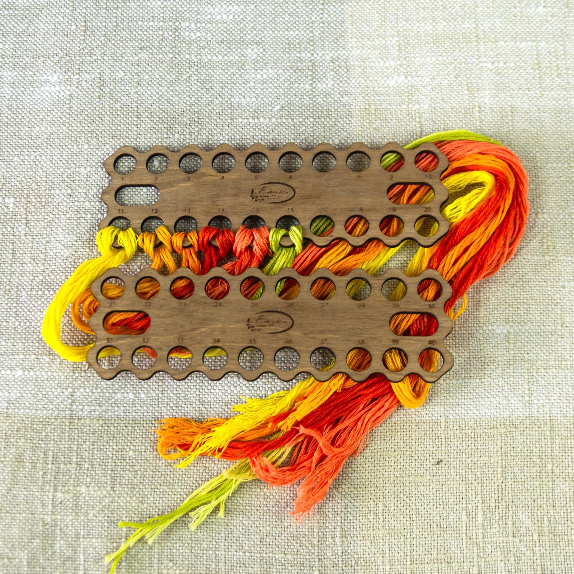 Embroidery Thread Holder Set 2pcs, Custom Floss Keeper, Laser Cut Wooden Thread Organizer, Practical Craft Accessories