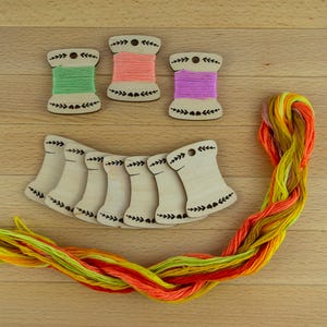 Draadklossen hout, borduuropslag, foss-organisator, handborduurgereedschap, lasergesneden klossen, cadeau-idee handwerk