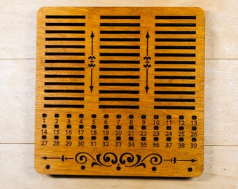 Counted Needle Organizer, Tabletop Holder for Wooden and Acrylic Bobbins, Embroidery Thread Tray