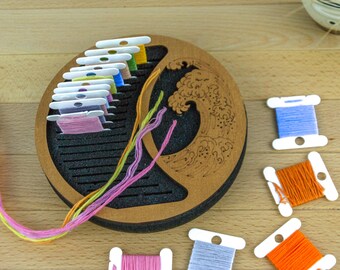 Thread Storage Organizer for Plastic Bobbins, Embroidery Floss Rack, 19 Slots Thread Holder, Cross Stitch Supply, Gift for Stitcher