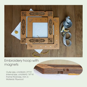 Magnetic Cross Stitch Frame 8.3&quot;x8.3&quot;, Decorative Embroidery Hoop, Perforated Paper Frame, Magnetic Mill Hill Frame, Needlework Frames