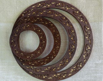 Decorative Embroidery Hoop Set, Magnetic Wooden Hoop Frame, Magnet Cross Stitch Display, Needlework Frame, Hand Embroidery Tool Gift