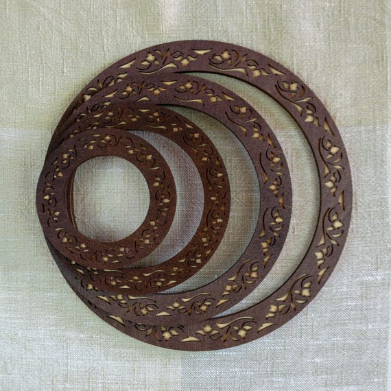 Decorative Embroidery Hoop Set, Magnetic Wooden Hoop Frame, Magnet Cross Stitch Display, Needlework Frame, Hand Embroidery Tool Gift