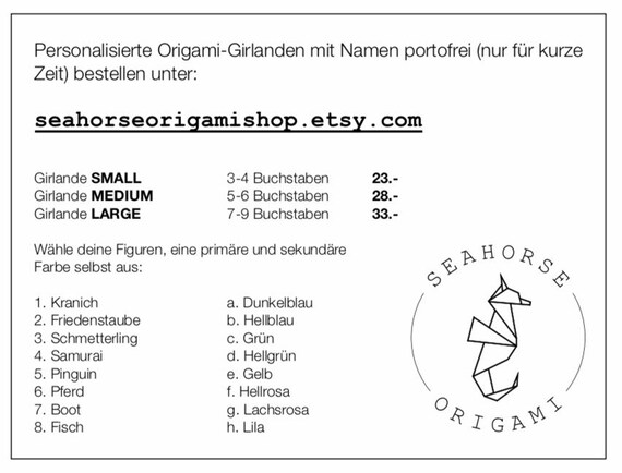 Origami Hanger With Name Girl Small